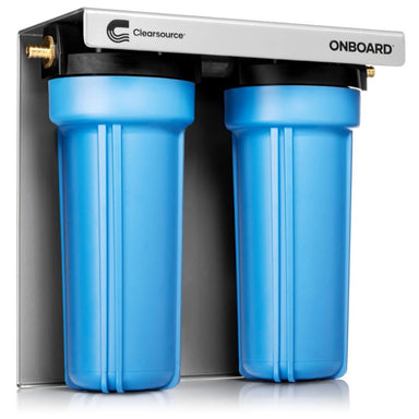 Clear Source 2 Canister OnBoard RV water filter corner view