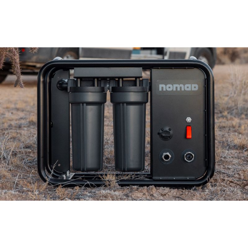 Clear Source Nomad RV water filter system lifestyle photo front view sitting outside 