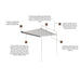 f35 fiamma instructional image showing just the RV awning fully extended and has the numbers 1 through 5 with an explanation for each number showing off the features of the product