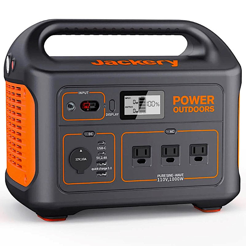 jackery 880 explorer portable power station showing a corner closeup view of the product