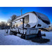 rv winter skirting amazon airskirts small inflatable tubing for insulation reflection trailer in snow at sunset with tubes placed underneath corner view