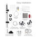 weBoost Destination RV Signal Booster Kit showing all of the box contents laid out side by side front view